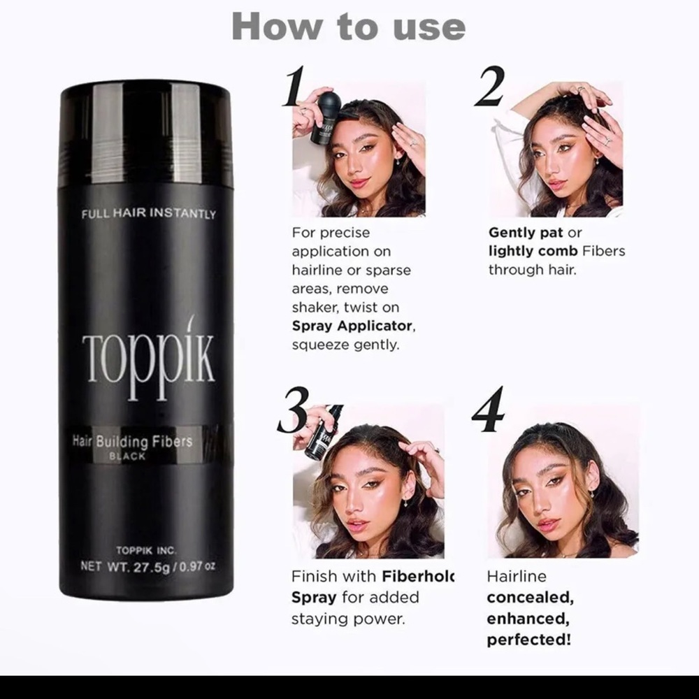 Toppik hair fiber black dark brown light brown 3 bottle set +free 🎁 - Picture 8 of 15